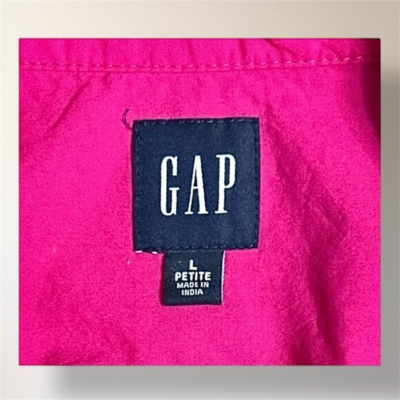 GAP‎ L Petite Pink Eyelet Mini Dress Puff Sleeve Sequin Heart Barbie Cottagecore - Picture 6 of 7